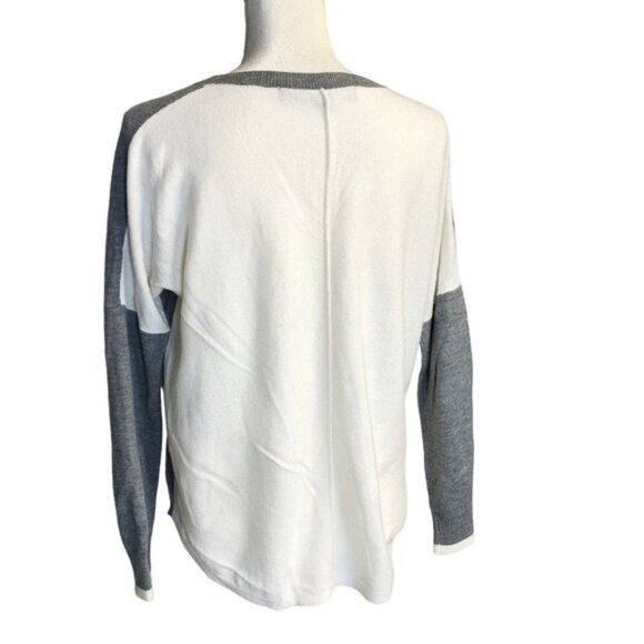 French Connection Scoop Neck Long Sleeve Colorblock Roomy Pullover Sweater Small - Picture 2 of 6